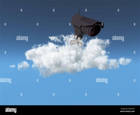 Cloud security concept with CCTV camera in a cloud Stock Photo - Alamy