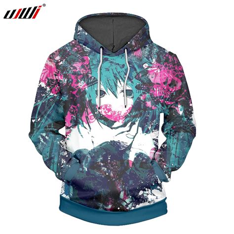 UJWI 3D Printed Hatsune Miku Hoodies Sweatshirts Anime Hooded Hoodie Fashion Brand Mens Casual ...