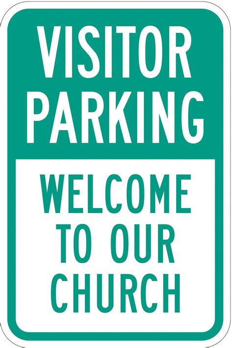 LYLE Church Parking Sign, Sign Legend Visitor Parking Welcome To Our Church, 18 in x 12 in ...