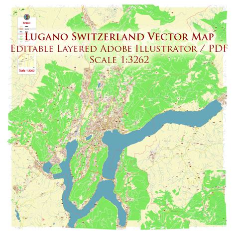 Lugano Switzerland DWG + DXF + PDF Map Vector Accurate High Detailed ...