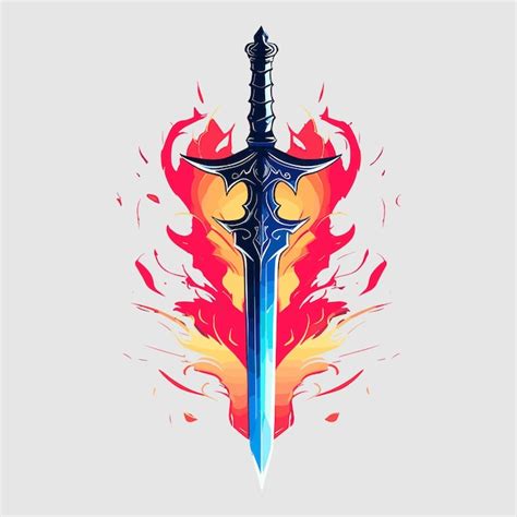 Premium Vector | Flame katana sword vector editable