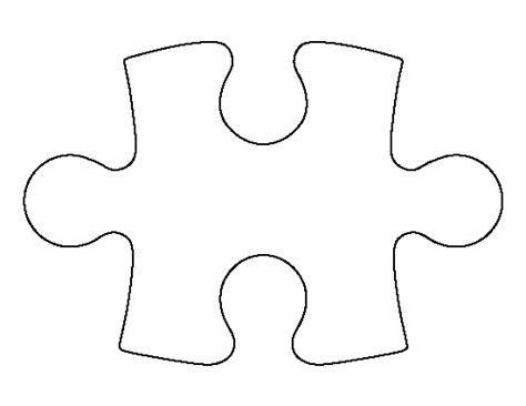 Puzzle piece pattern. Use the printable outline for crafts, creating stencils, scrapbooking, and ...