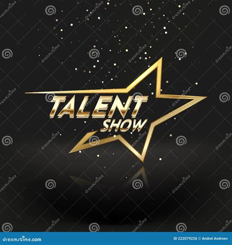 Golden Talent Show Text in the Star on a Dark Background. Event ...