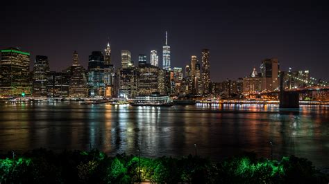 wallpaper new york, usa, night city, panorama, skyscrapers HD : Widescreen : High Definition ...