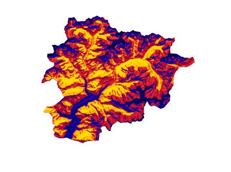 Andorra map with the flag Colors Red and yellow Shaded relief map 3d illustration 33648523 PNG