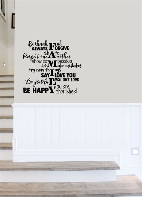 Family Word Art Wall Decal - Choose your Size and Color - Stairway Wall Decal - Family Wall Art ...