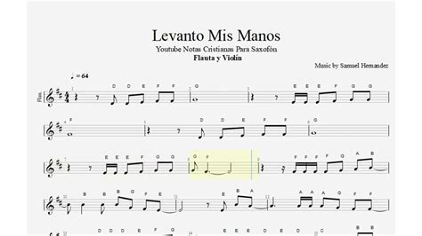 Levanto Mis Manos, Samuel Hernández, Flauta y Violín, Partitura, Cifrado, Notas Cristianas ...