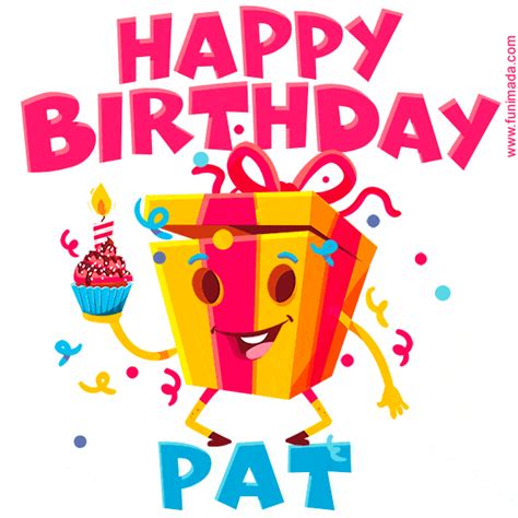 Funny Happy Birthday Pat GIF — Download on Funimada.com