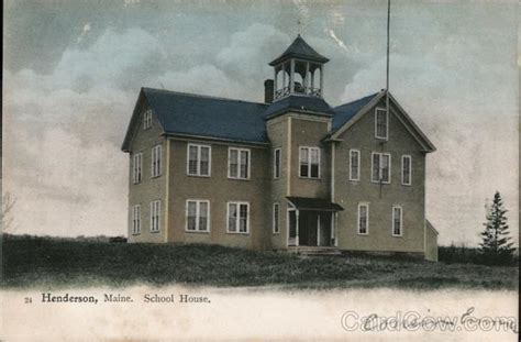 School House, Henderson Brownville, ME Postcard