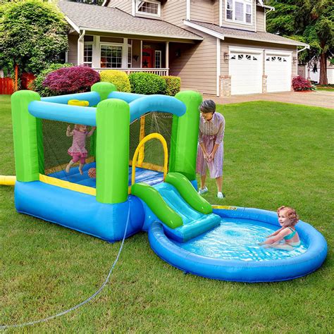 Inflatable Bounce House with Blower - Red / Green – Trekassy