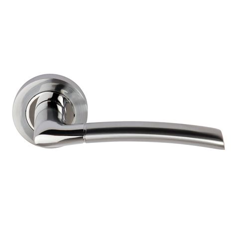 Excel PLUS Internal Door Handle Pair Lever on Rose Dual Satin/Polished Chrome | Door Superstore®