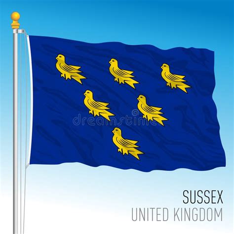 Sussex County Official Flag, UK Stock Vector - Illustration of ...