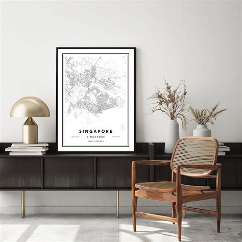 Singapore Map Print, Singapore Map Poster, Singapore Map Wall Art ...