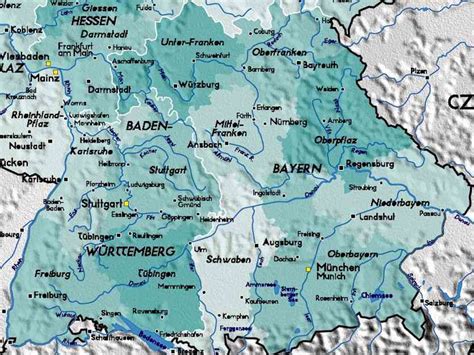 Detailed Map of South Germany