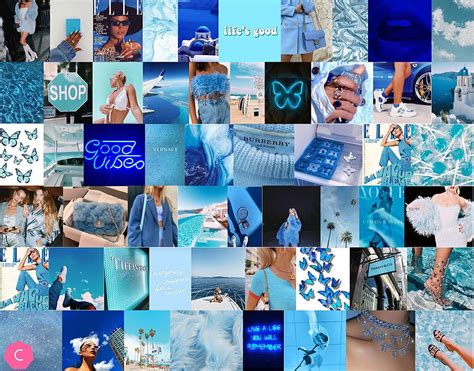 Boujee Blue Aesthetic Wall Collage Kit digital, aesthetic collage blue HD wallpaper | Pxfuel