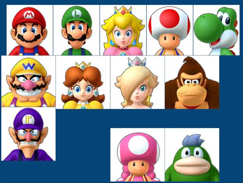 The Spriters Resource - Full Sheet View - Mario Party 10 - Character Mugshots (Big)