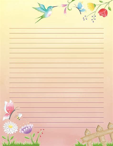 hummingbird printable stationery letter writing paper | Free printable ...