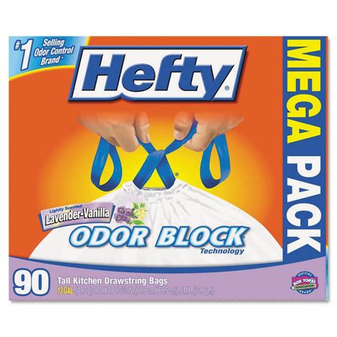 Hefty Odor Block Lavender Scented 13 Gallon Trash Bags | OfficeSupply.com