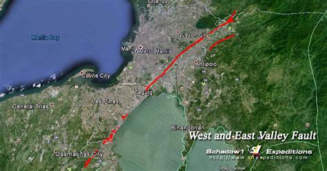 Interactive Map for the West and East Valley Fault Line on Rizal, Metro Manila, Laguna, Cavite ...