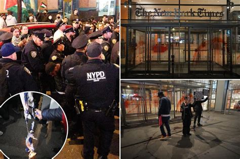 Anti-Israel Protesters Sweep Grand Central, Splash Fake Blood on New York Times Building and Set ...