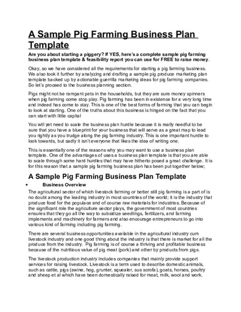 (DOC) A Sample Pig Farming Business Plan Template | Sekela'Okuhle ...