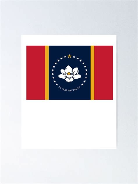 "Mississippi New State Flag with Magnolia Flower" Poster for Sale by ...