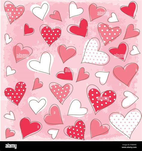 Corazones de San Valentín iconos, wallpaper Imagen Vector de stock - Alamy