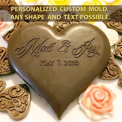 Custom chocolate mold - heart shaped custom silicone mold - personalized wedding gift ...