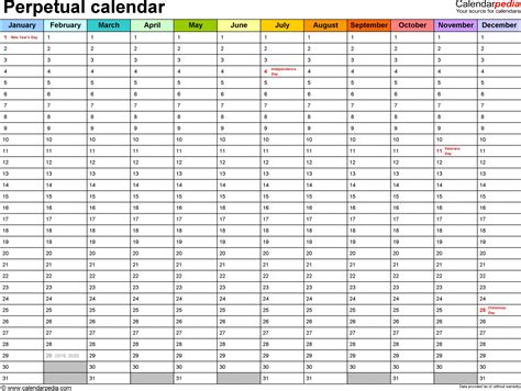 Editable Perpetual Calendar Google Sheets - Example Calendar Printable