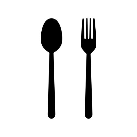 Spoon and fork vector silhouette icon | Spoon, Forks design, Spoon drawing