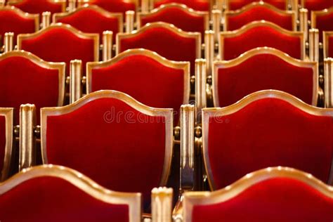 Red Vintage Chairs in the Theatre. Stock Image - Image of film, classical: 143295083