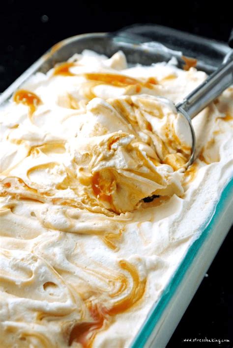 Vanilla Caramel Swirl Ice Cream Recipe (No Churn!) | Stress Baking