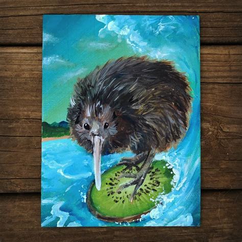 A fun kiwi painting I made today. 🥝 (My art page is @rosepuggle on ...