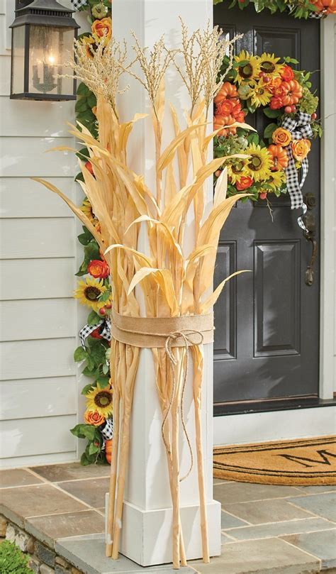 Corn Stalk Bundle, Set of Three | Grandin Road | Fall outdoor decor, Fall decor, Outside fall decor