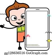 6 Cartoon Teen Boy With Empty Cell Phone Screen Clip Art | Royalty Free - GoGraph