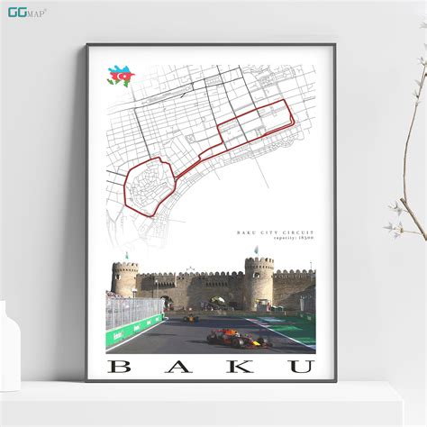 City Map of BAKU Baku City Circuit Home Decor Baku Wall Decor Baku Baku ...