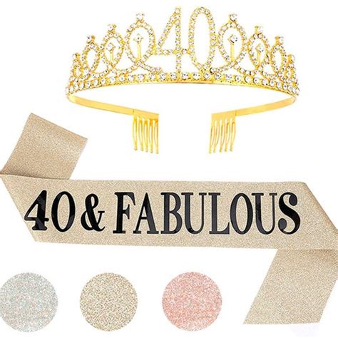 40th Birthday Sash and Tiara for Women 40 & Fabulous Birthday - Etsy