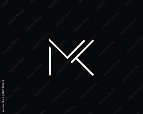 Creative and Minimalist Letter MK Logo Design Icon, Editable in Vector ...