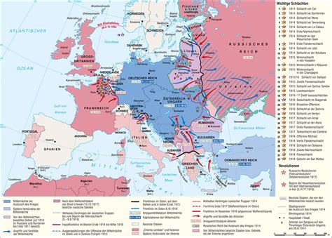 Map of WW1 Important Battles and Revolutions (in German) : r/ww1