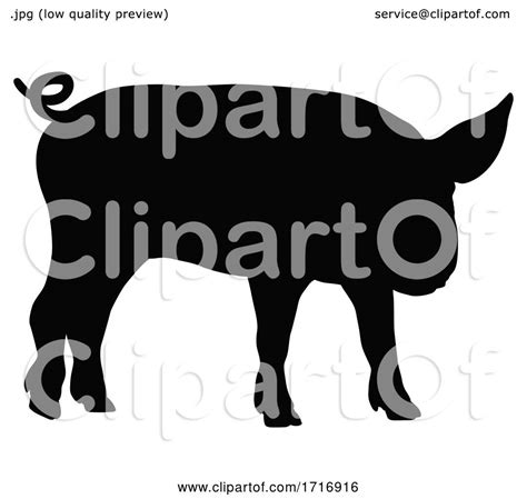 Pig Silhouette Farm Animal by AtStockIllustration #1716916