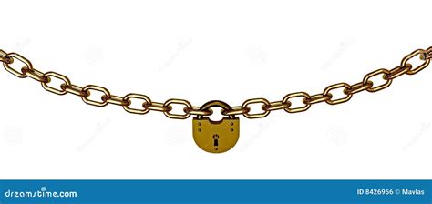 Chains with lock stock illustration. Illustration of solid - 8426956