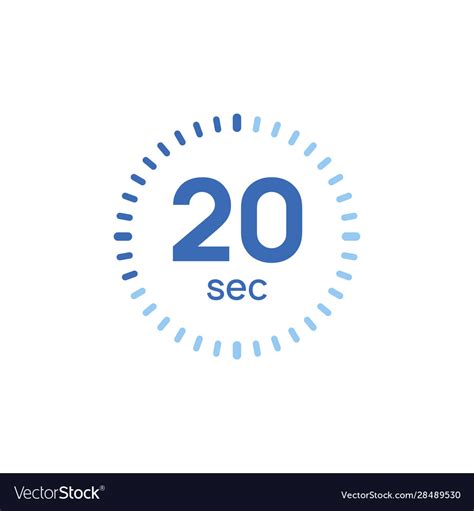 20 second timer clock sec stopwatch icon Vector Image