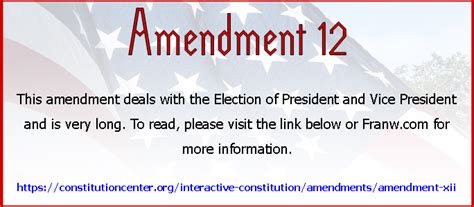 Bill of Rights – Amendment 12 – FranW.com