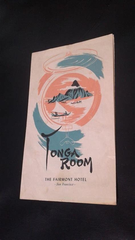 Rare Vintage Restaurant Menu Tonga Room San Francisco Fairmont Hotel ...