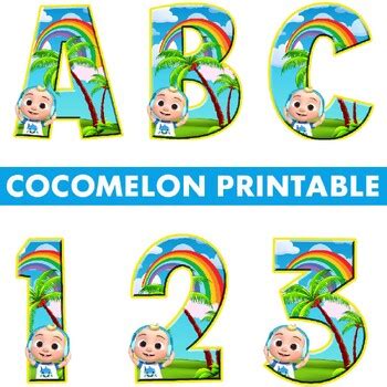 Cocomelon Printables: Alphabet Letters and Numbers by afakbocoloris