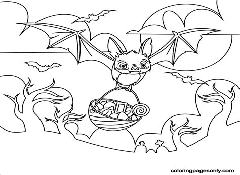 Bat Coloring Page For Halloween - Halloween Bats Coloring Pages ...