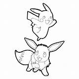 Pikachu And Eevee Coloring Pages sketch template