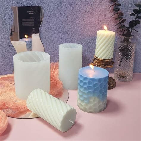 Cylinder Shaped Candles Mold Reusable Silicone Mold for Handmade Art ...