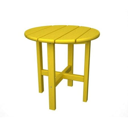 18" Recycled Earth-Friendly Outdoor Patio Round Side Table - Sunshine Yellow - Walmart.com