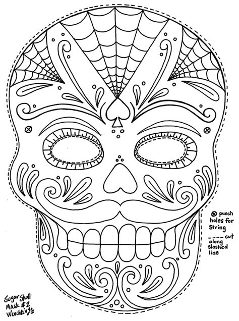 Pin by tami jacobs on Sugar Skulls | Skull coloring pages, Coloring pages, Skull template